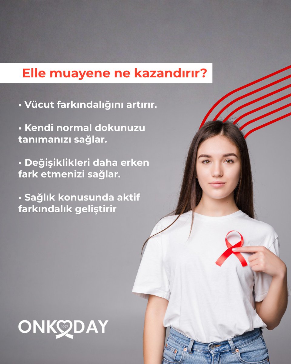 Elle muayene, bedenimizi tanımanın en basit ama en güçlü yollarından biridir.

Kendi normalimizi bilmek, değişiklikleri erken fark etmek ve sağlığımız için zamanında adım atmak demektir.

Unutmayalım; erken farkındalık hayat kurtarır.

El ele daha güçlüyüz