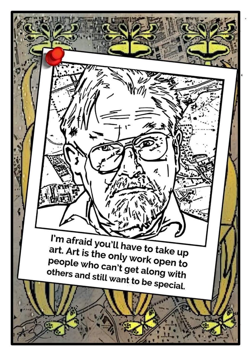 AshtonLamont's tweet photo. Alasdair Gray - celebrating Gray Day with the words I live by (no choice really!)
#GrayDay https://t.co/0h2nycTrhW