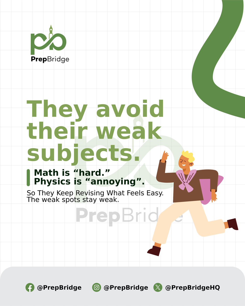 PrepBridgeHQ's tweet photo. Most student do not plan to repeat JAMB.
#jamb #PrepBridge #examtips #onlinetutor https://t.co/LZFUOXHrPd