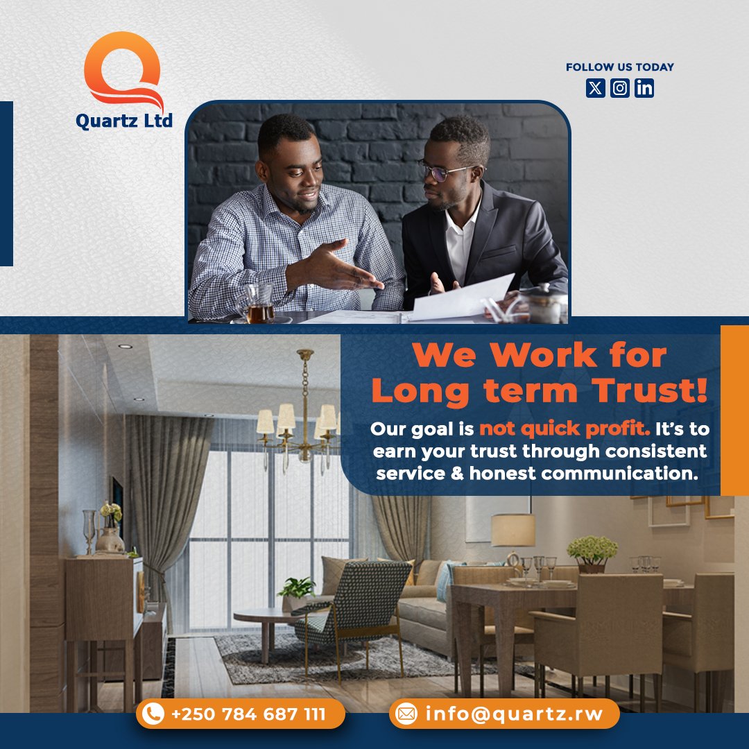 quartz_rw's tweet photo. At Quartz Ltd, we believe that the foundation of any great project is a relationship built on integrity. Our goal is not quick profit; it’s to earn your long-term trust through consistent service and honest communication. 

#QuartzLtd #LongTermTrust #BusinessIntegrity https://t.co/nqJ3CjYlUq