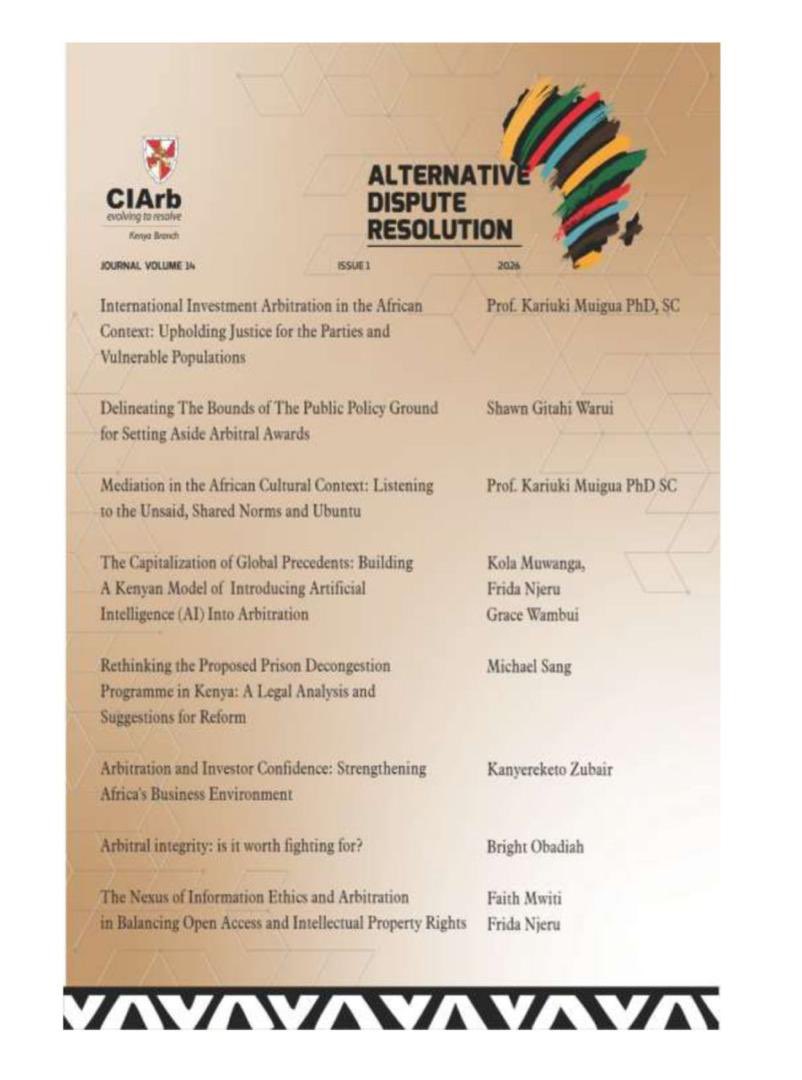 KanyeihambaCo's tweet photo. We proudly celebrate our best lawyer of the week, Kanyereketo Zubair, on the publication of his article, “Arbitration and Investor Confidence: Strengthening Africa’s Business Environment,” in the CIArb Kenya Journal Vol. 14 (2026) Issue 1. (https://t.co/I7BHKiJzq0) https://t.co/YBrOhuEAEe