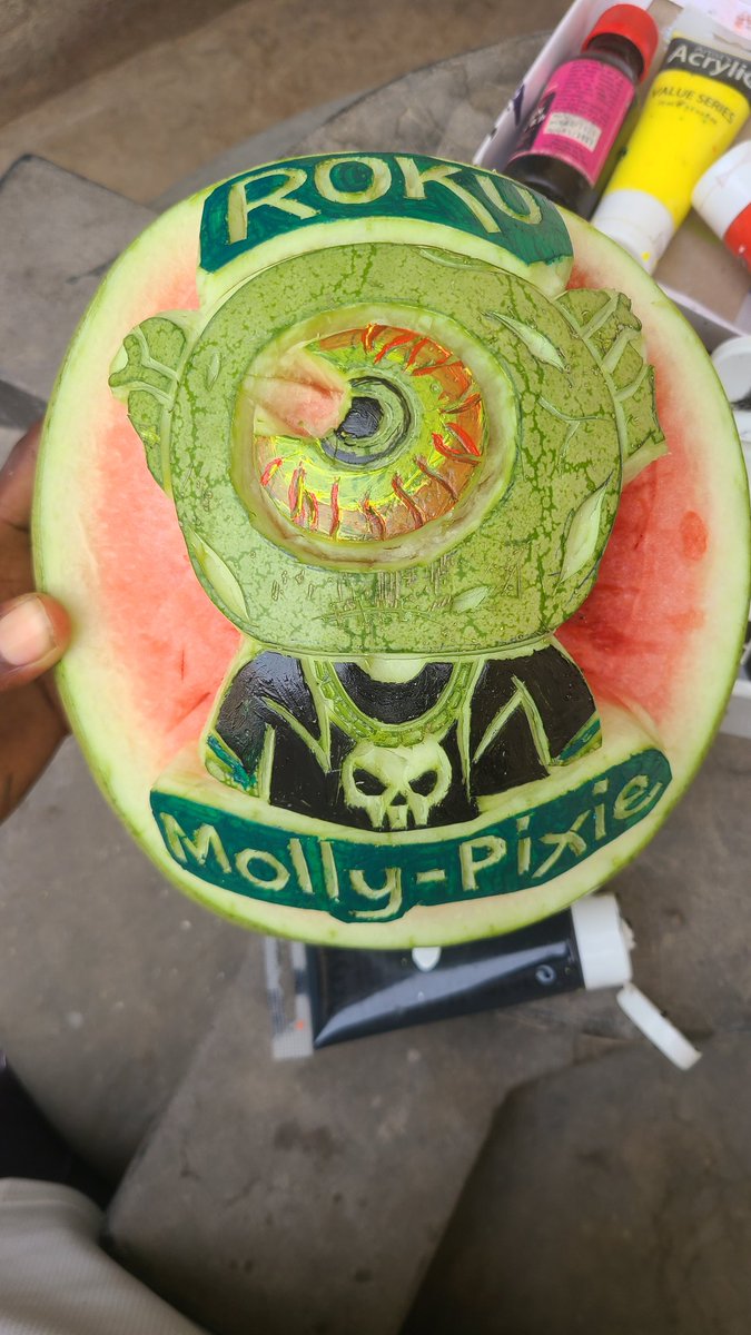I spent hours carving one of <a href="/RokuTrade/">Roku</a> sneak peeks into this watermelon  every line and detail carefully crafted by hand. It was such a fun challenge bringing this piece to life, and I’m proud of how it turned ot.

 A true labor of love for a project I really admire <a href="/RokuTrade/">Roku</a>