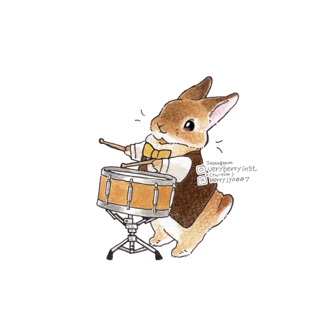 うさぎさんのコンサートに スネアドラムが登場 \タタタン!/