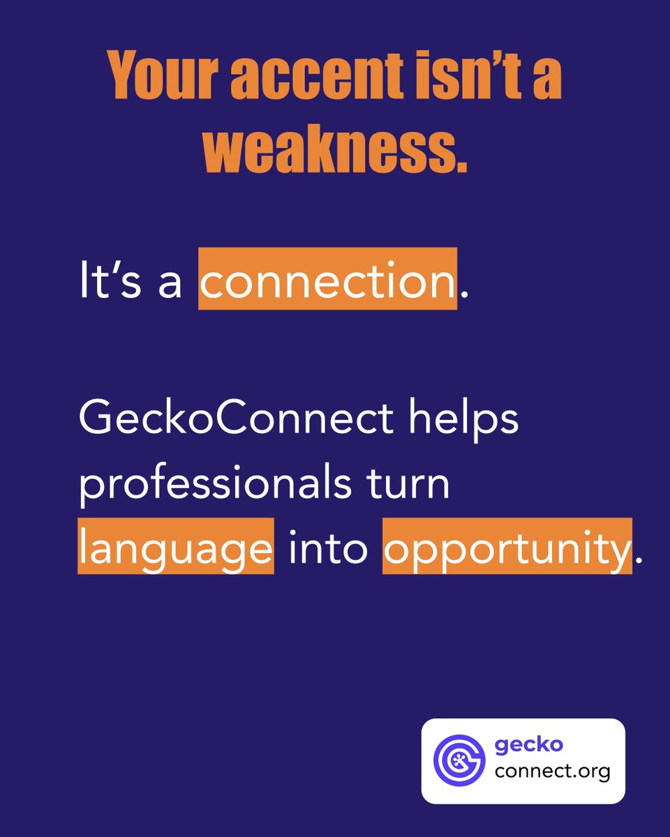 geckoconnectco's tweet photo. Your accent isn’t a weakness. It’s a connection.
GeckoConnect helps professionals turn language into opportunity.
#samelanguage #expatbusiness #geckoconnect https://t.co/nB30BFyih0