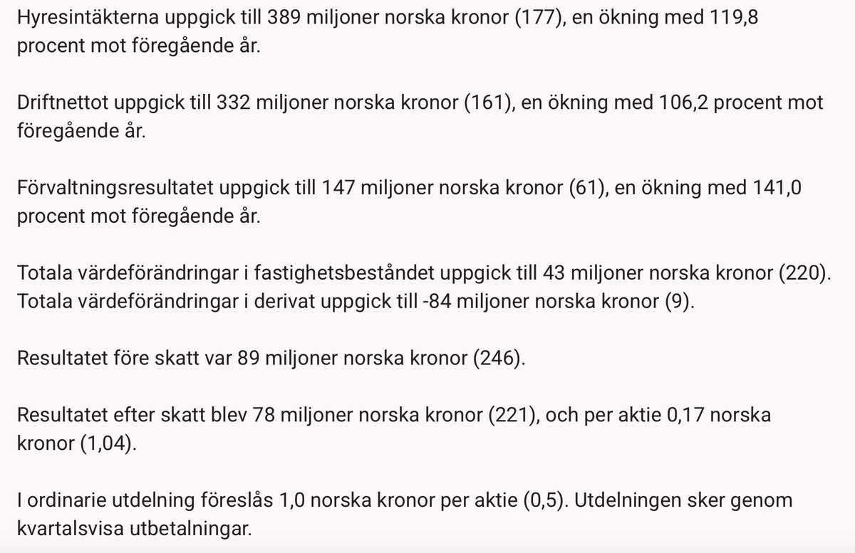 E_Invests's tweet image. Vilken brutalt bra rapport från #PPI! Otroligt fina siffror – bara det att utdelningen höjs med 100 %😅. Och #SBB äger 40 % av den kakan, riktigt fint! 
Jag äger dock inte aktier i PPI och har inte så mycket koll på bolaget utöver just denna sammanfattning av rapporten.