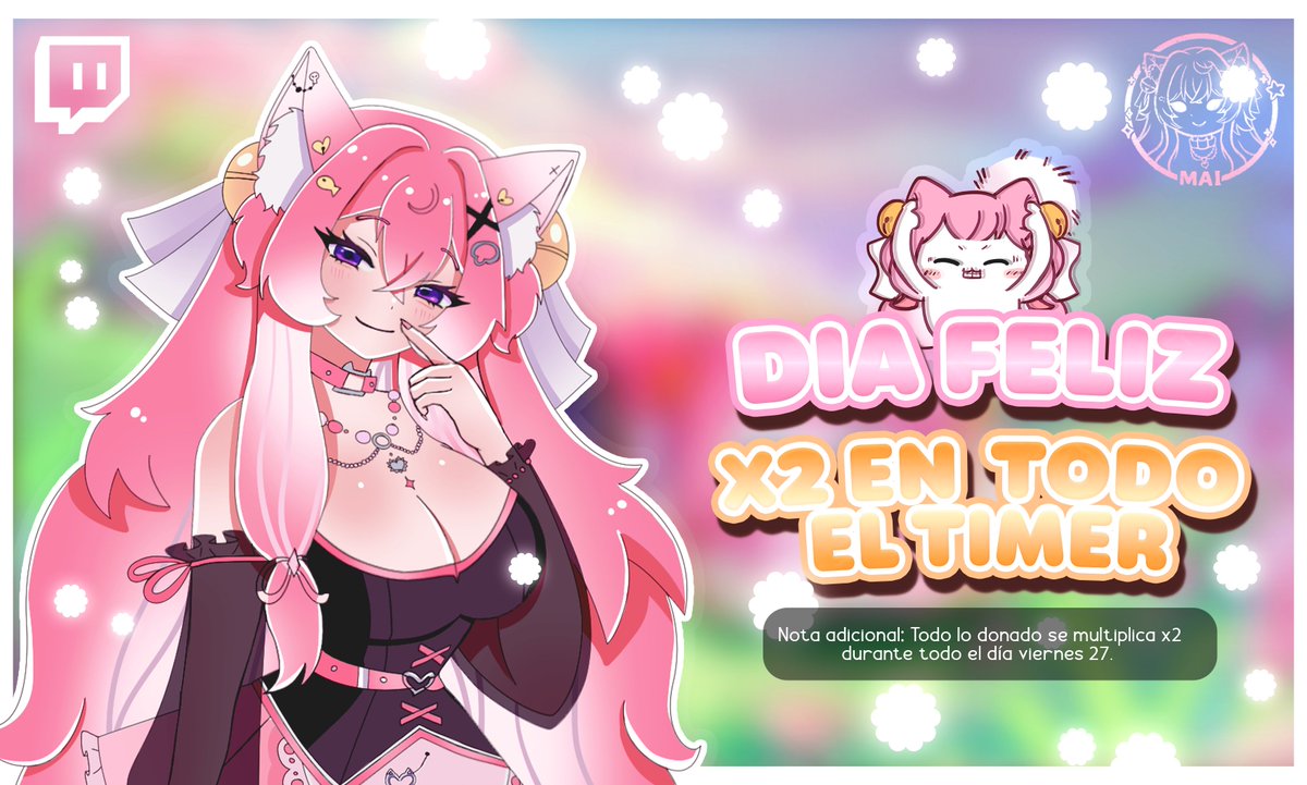 𑣲 𝐗𝟐 𝐞𝐧 𝐞𝐥 𝐭𝐢𝐦𝐞𝐫 𝐝𝐞𝐥 𝐞𝐱𝐭𝐞𝐧𝐬𝐢𝐛𝐥𝐞 𝐢𝐧𝐟𝐢𝐧𝐢𝐭𝐨 .ᐟ.ᐟ

⤷ Todo el día, viernes 27 , cada donación con subs, bits, Ko-fi o cofre  se multiplica x2 en tiempo.

˚.🥛 ᵎᵎ Esta actividad es por haber llegado a la meta del extensible, así que aprovechen