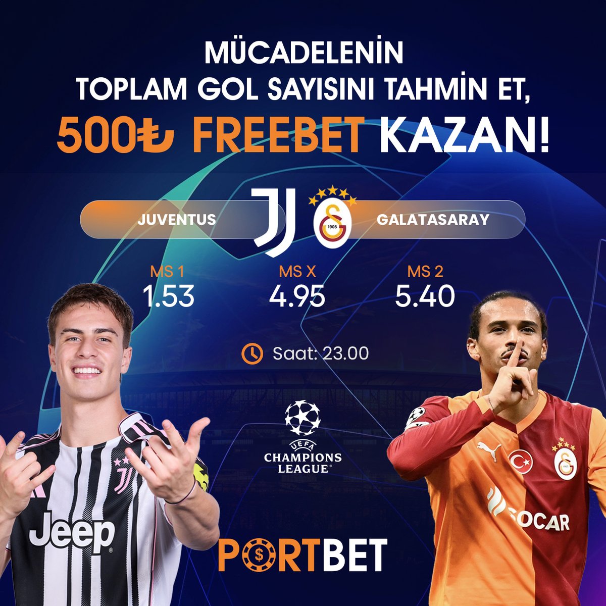 portx26's tweet photo. 🇹🇷 Juventus vs Galatasaray Maçının Toplam Gol Sayısını Bil, 500 TL FREE BET Kazan!

➡️ Katılım İçin: https://t.co/cAKya4KvuM

❎ Son işlemi etkinlik bonusu olanlar katılamaz. 1.30 Çevrim, min&amp;max Free Bet'in 5 katı çekim yapılabilir! 1 ay içinde min. 500 TL yatırım şartı vardır! https://t.co/1aAiaEHZ22