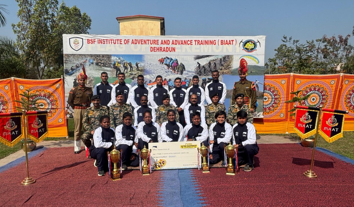 BSF_BIAAT's tweet photo. #@With a steller performance the BSF Central Rafting team brought honour and glory by securing first place both in men's and women's category in the 6th National Rafting Championship held at Shibnote,Doda,J&amp;K from 19th -22nd Feb 2026 https://t.co/VtcBM1FEN0
