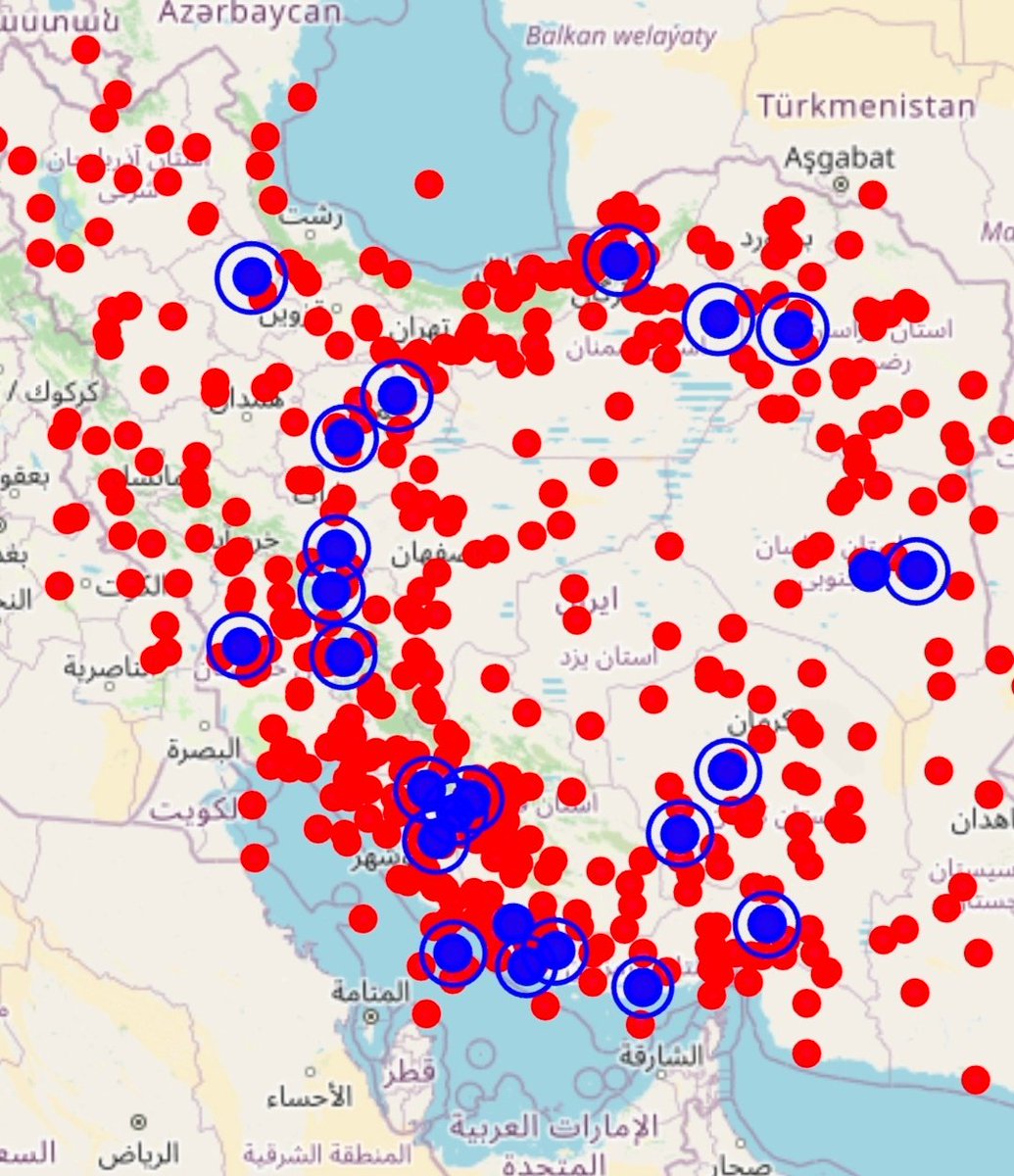 Taban's tweet photo. 🔴 All earthquake predictions (closed time window)  
🔵 Active prediction centers (open time window)
What is it all about? /1 https://t.co/LgdLtQlbnx