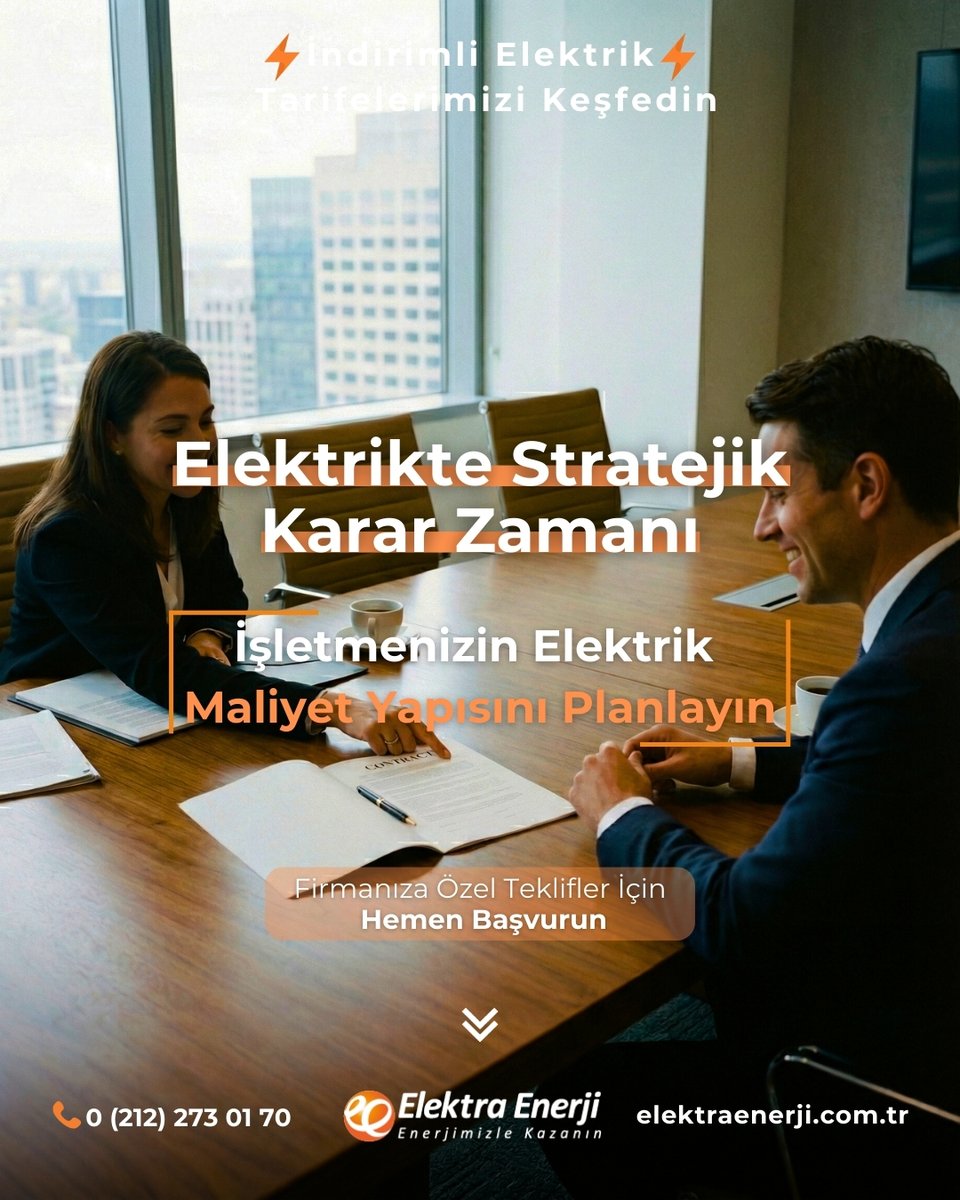 Elektra Enerji ile yüksek enerji maliyetlerine son! ⚡ Yıllık 100.000 kWh ve üzeri tüketen işletmelere özel indirimli tarifeler ve zahmetsiz geçiş avantajıyla bütçenizi koruyun. 🚀

elektraenerji.com.tr

#elektraenerji #indirimlielektrik #enerjitedariki #serbesttüketici