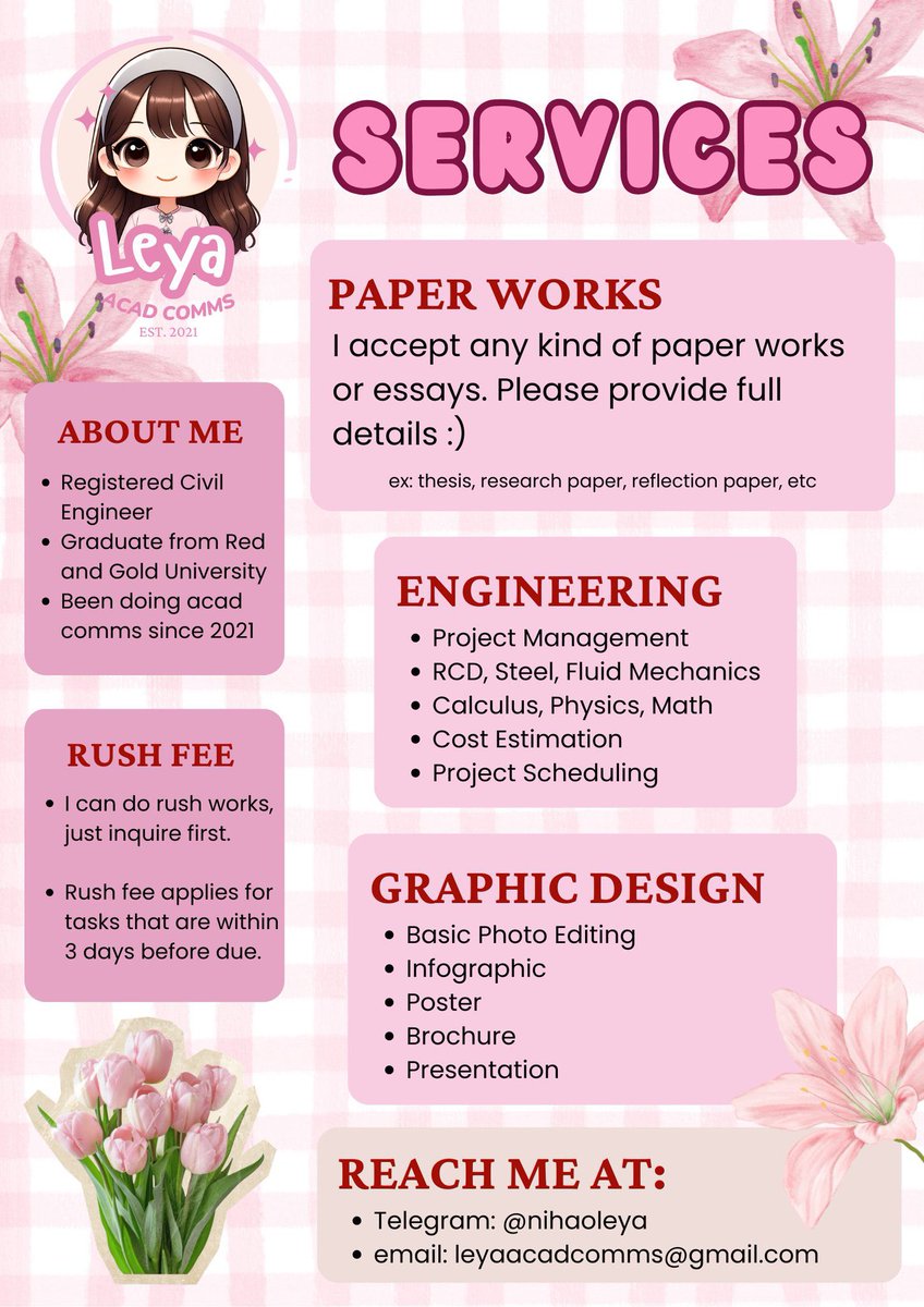 leyaacadcomms's tweet photo. @arvxqz hello! rates start at ₱300 :) dm me if need pa https://t.co/yDzUVZv8hU