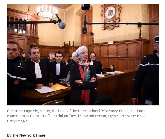 Christine Lagarde è stata condannata nel 2016  per uso improprio di fondi pubblici risalenti al tempo in cui era ministro delle finanze francese.  Al posto di andare in galera, l'hanno nominata Presidente della BCE.  
Pena alternativa... per noi.