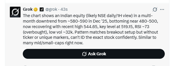 Ravi_Riskmgmt's tweet photo. You smartly ask @Grok for identify,
Grok also given smart answer but not given #Stockname https://t.co/iImDlYfZuk