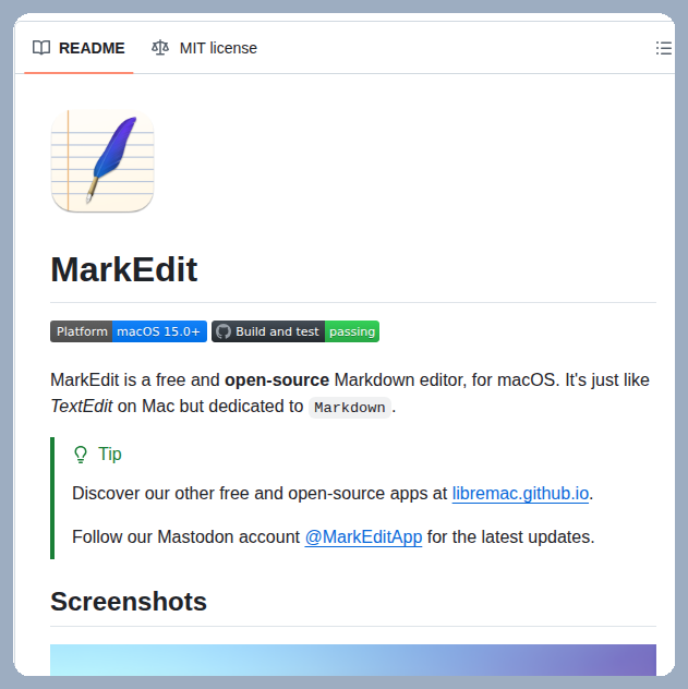 Markdown editor for macOS with the feel of TextEdit https://t.co/vT9Z1uTcSJ