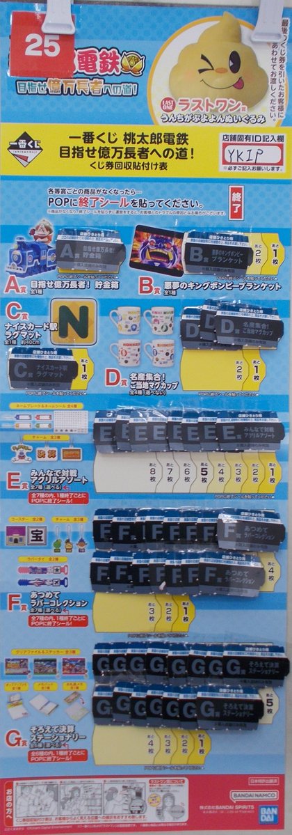 くじ情報 一番くじ 桃太郎電鉄目指せ億万長者への道！ ラストワン賞は