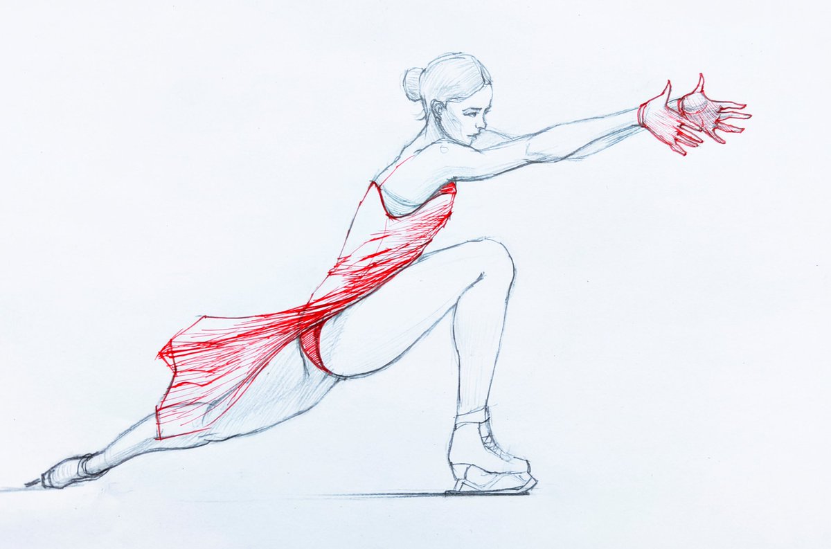 И пока большинство хайпует на Алисе Лю, я запечатлею Аделию Петросян! А вообще они все умнички и красавицы. #figureskate #drawing Olympic 2026 sport #АделияПетросян