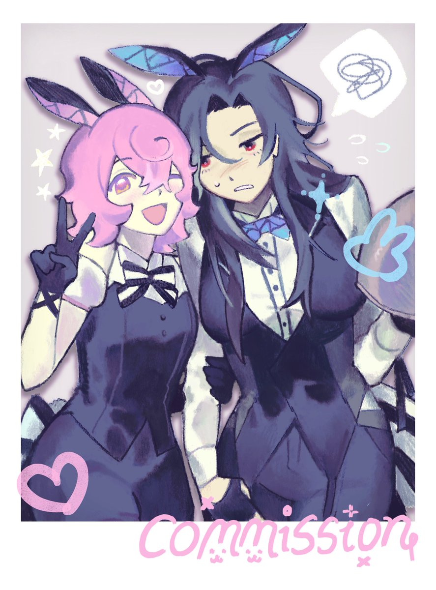 🐰🐰※fem💙
ⓒbearakero 画太萌了🥹💝 我另外改了一点背景 
#obeymemc