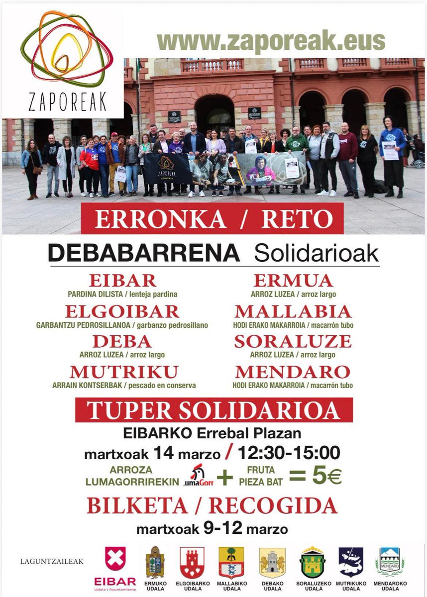📢 ERRONKA SOLIDARIOA!
Colaboración con <a href="/ProyectoSabores/">Zaporeak</a>
Recogida LENTEJA PARDINA.
🗓️Domingo 1 Marzo.
📍Ipurua Futbol Zelaia.
🕗20:00h.