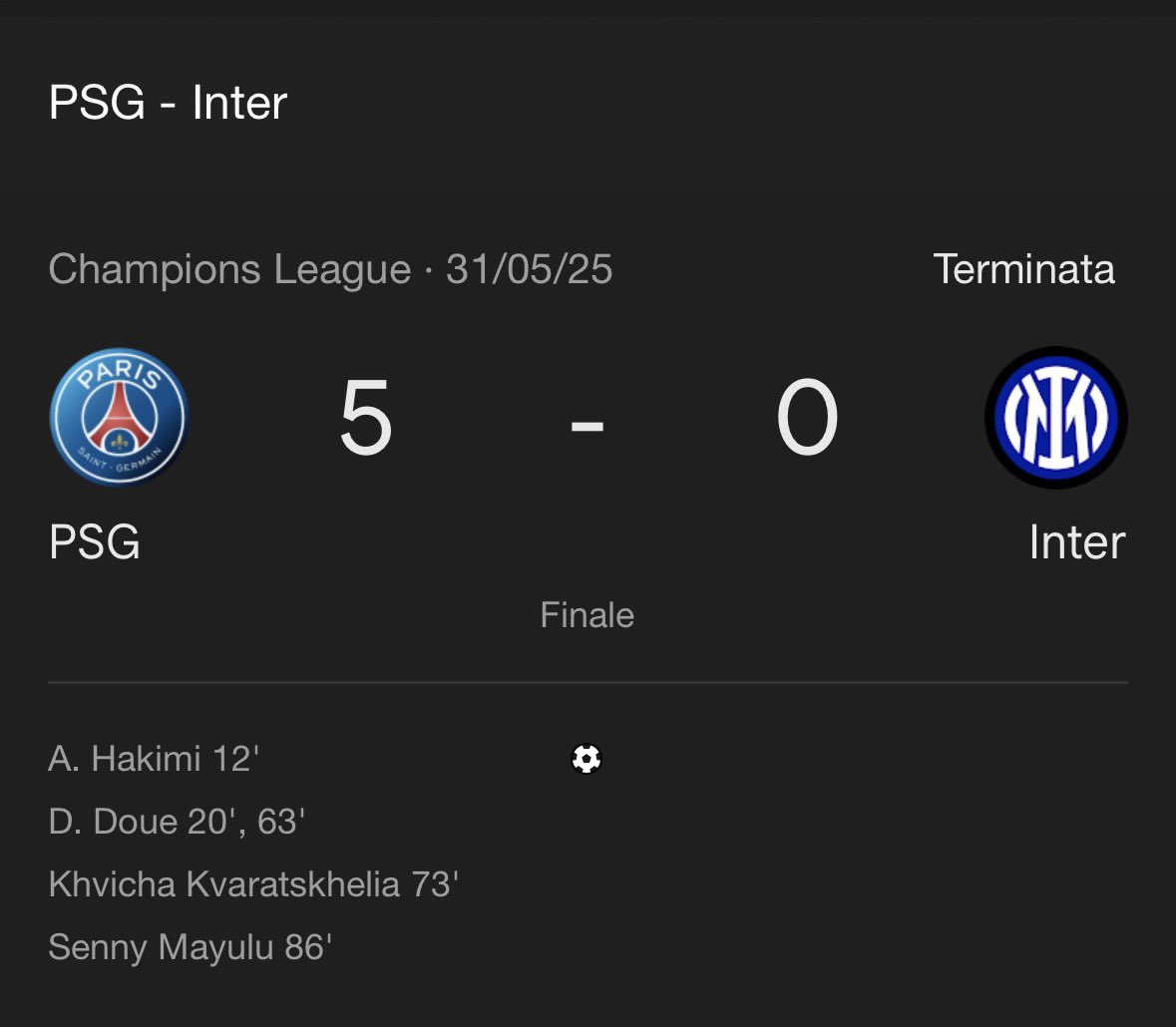 Amici interisti, ad ogni inzaghiano che blatera del blasone di Scemone non perdete fiato a rispondere
Basta questa foto
Tutta la credibilità del giocarsela su tutti i fronti, del re di coppe, è morta quella sera insieme alla reputazione di quell’omuncolo
UN SOLO O21ETTIVO