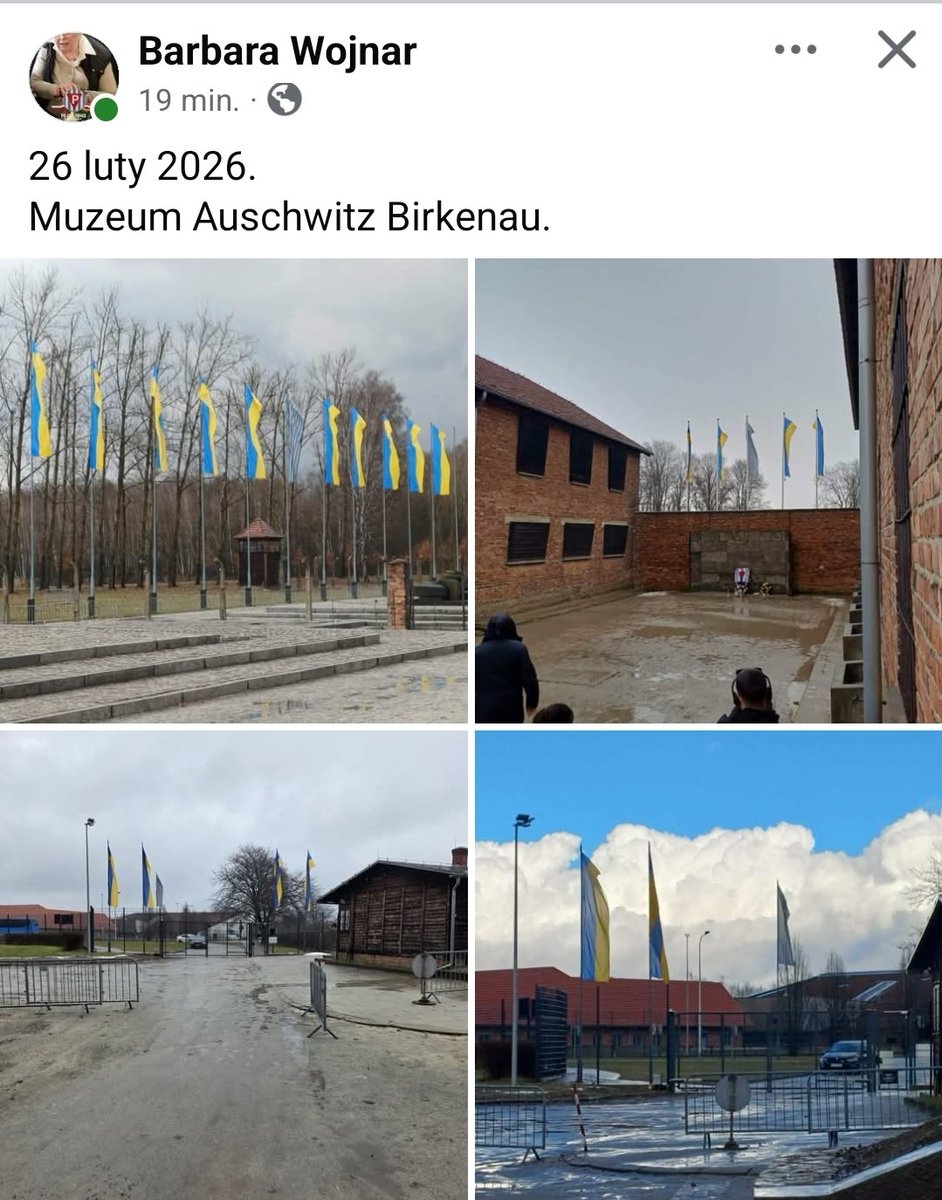 Ukraińcy brali czynny udział w holocauście jako pomocnicy Niemców i nikomu nie wadzi wywieszanie  ukraińskich flag w Auschwitz..
Zakazane są za to flagi polskie choć obóz Niemcy  utworzyli dla Polaków.