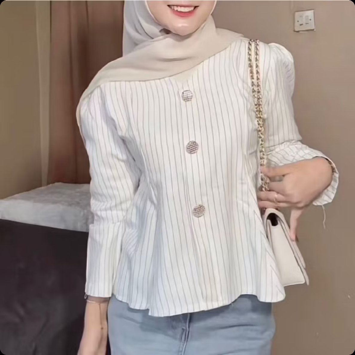 naylissea's tweet photo. Arika Blouse Stripe Atasan Peplum Wanita Salur Lengan Puff Fit Body Fitted - Blouse Atasan Wanita dengan harga Rp58.500 https://t.co/WRYPPJYHMe

`#SpillRacunShopee #RacunShopee #ViralDiShopeeVideo #ShopeeFashionHaul  #RamadhanShopeeLook https://t.co/Iy5ziQp5Dg