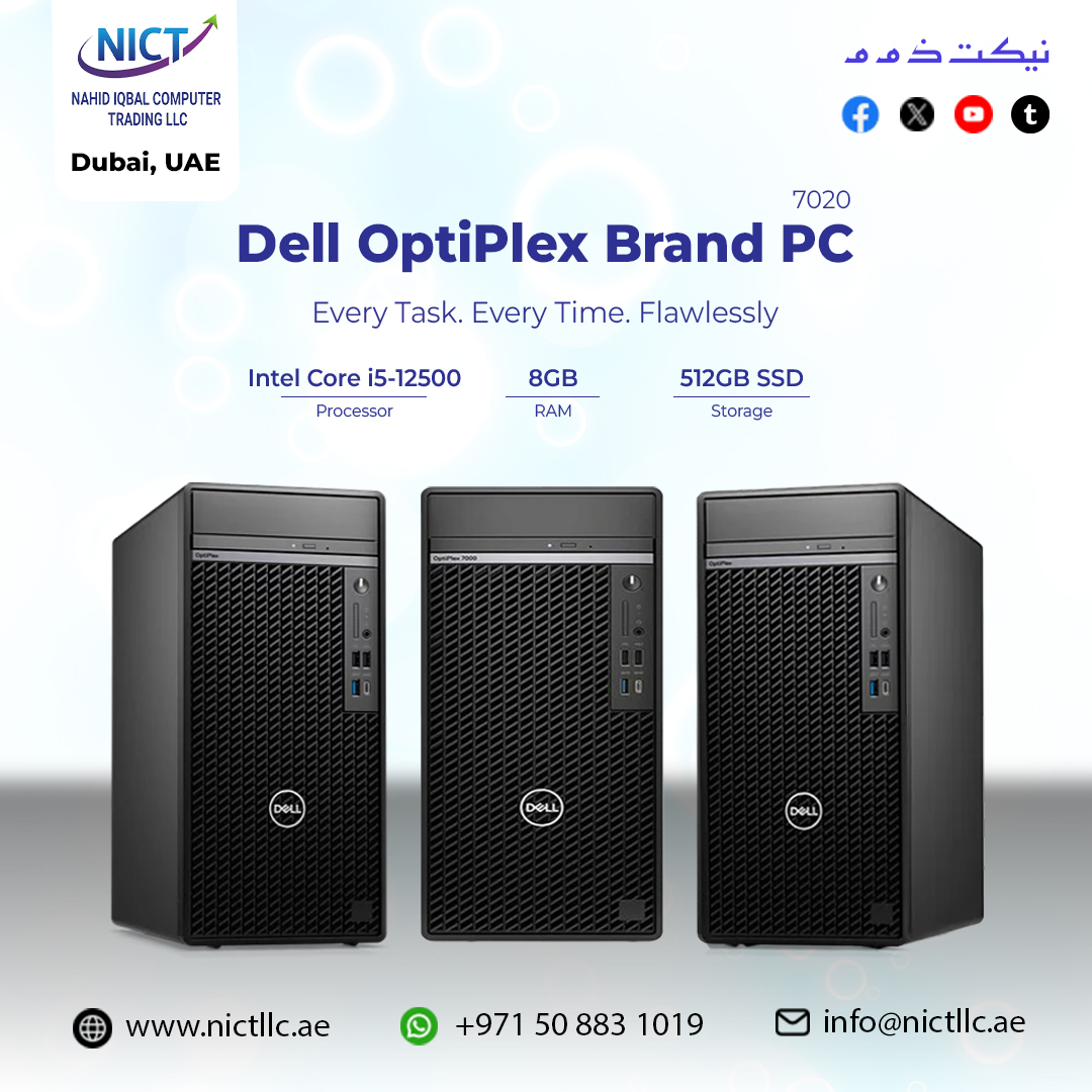 NICT_LLC's tweet image. 🖥️ 𝐃𝐞𝐥𝐥 𝐎𝐩𝐭𝐢𝐏𝐥𝐞𝐱 𝟕𝟎𝟐𝟎 𝐌𝐓 - Reliable Business Performance!

Intel Core i5-12500
8GB DDR5 RAM | 512GB NVMe SSD
Intel UHD 770 Graphics
📞+971 50 883 1019

🌐nictllc.ae
📱wa.me/971568517030
📩info@nictllc.ae
#nictllc #Dell #Optiplex