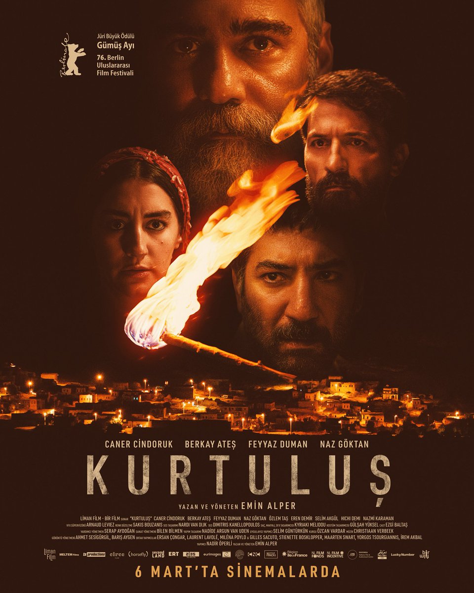 Emin Alper’in 76. Berlin Film Festivali’nde Gümüş Ayı Jüri Büyük Ödülü kazanan yeni filmi Kurtuluş, 6 Mart Cuma günü vizyona giriyor.

Kurtuluş’un vizyon afişi şimdi yayında!✨

#Kurtuluş 6 Mart’ta sinemalarda. #EminAlper