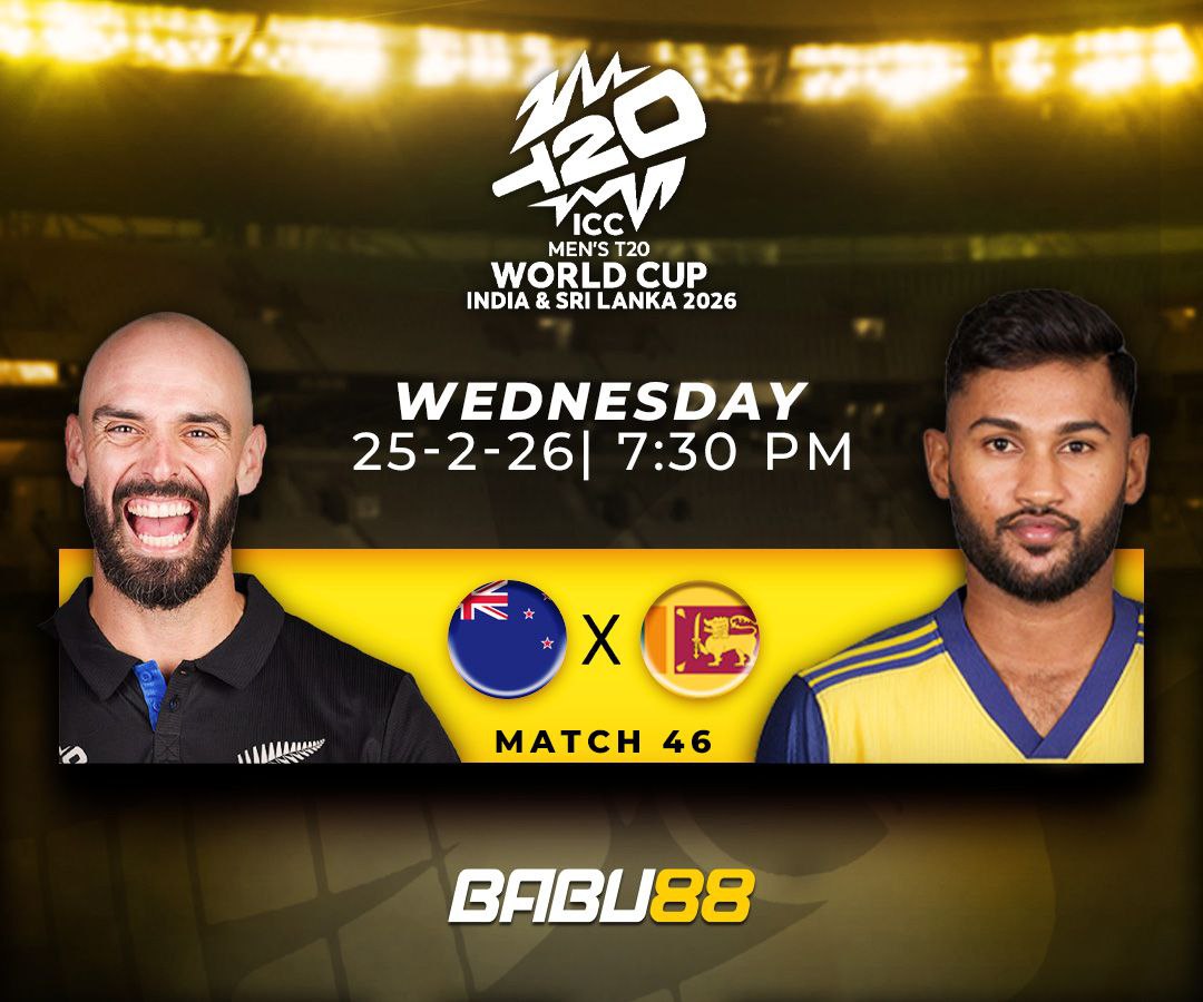 Babu88Official's tweet image. 🏏👑🔥 আইসিসি টি২০ মেনস ম্যাচ ডে | 🔥👑🏏

👥 Sri Lanka Vs New Zealand

🏆 ফাইনাল নিশ্চিত করার লড়াই
💥 স্নায়ুর যুদ্ধ আজ
⚡ এক ভুলেই শেষ স্বপ্ন
👀 ক্রিকেটপ্রেমীদের জন্য হার্টবিট ম্যাচ

📲 লাইভ ম্যাচ অ্যাকশন BABU88-এ
bit.ly/4qm9cOU

#BABU88 #ICCT20 #MatchBuzz
#Semifinal