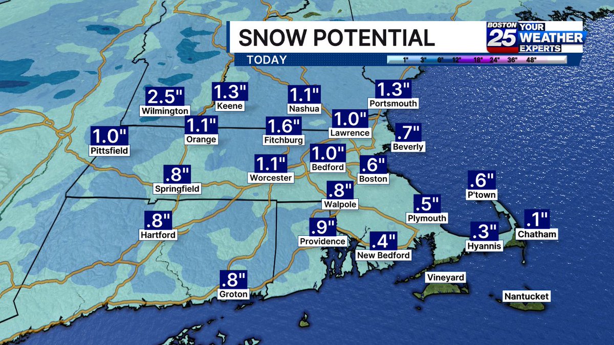 ShiriSpear's tweet image. Snow will likely cause minor delays this morning through lunchtime(ish).  Some light rain will linger over #CapeCod this afternoon. @boston25 @CatherineNews  @VickiGrafWX