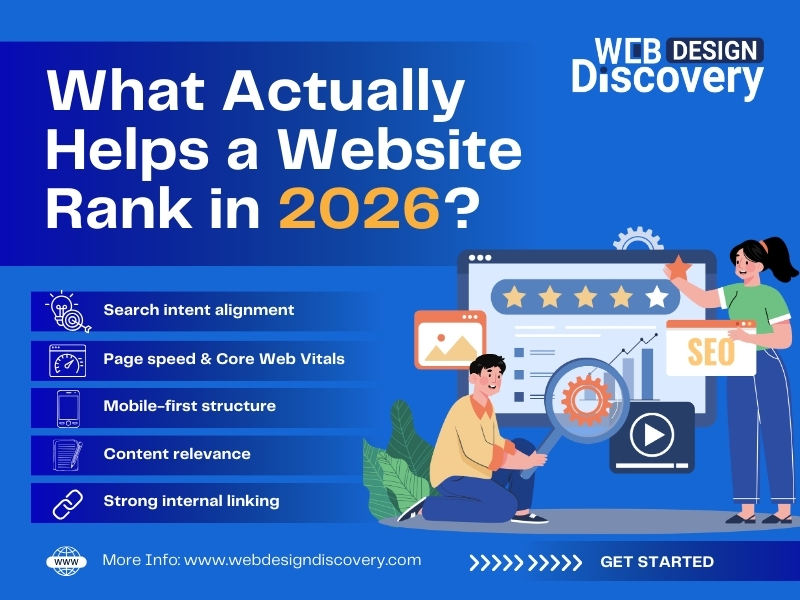 webdesigndiscov's tweet photo. What actually helps a website rank in 2026?🚀

Not just keywords.

✅Search intent alignment
✅Page speed &amp; Core Web Vitals
✅Mobile-first structure
✅Content relevance
✅Strong internal linking

At Webdesign Discovery, we’re seeing UX-driven SEO dominate rankings. https://t.co/lniUlO1LkK