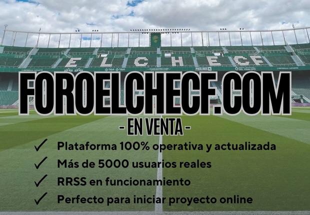 🚨 Se vende <a href="/foroelchecf/">ForoElcheCF.com</a>  🚨
Más de 1M de mensajes y una comunidad histórica en torno al ElcheCF.

Gran potencial como base para medios digitales, proyectos deportivos, afiliación, patrocinio o nuevas plataformas de contenido.

Interesados >> foroelchecf.com/viewtopic.php?…