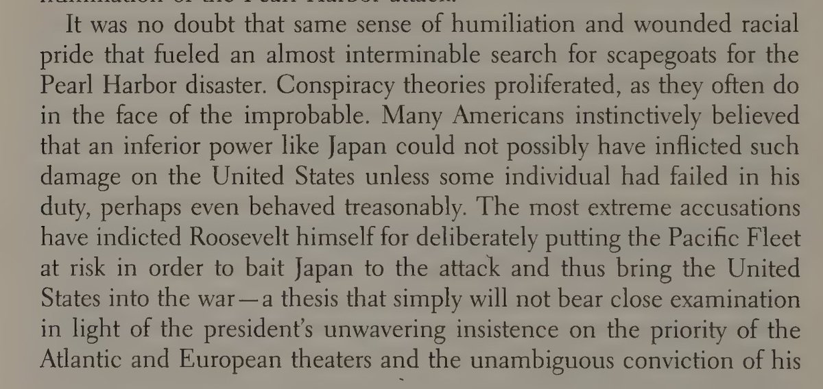 huh. racial animus as an explanation for the proliferation of conspiracy theories about Pearl Harbor