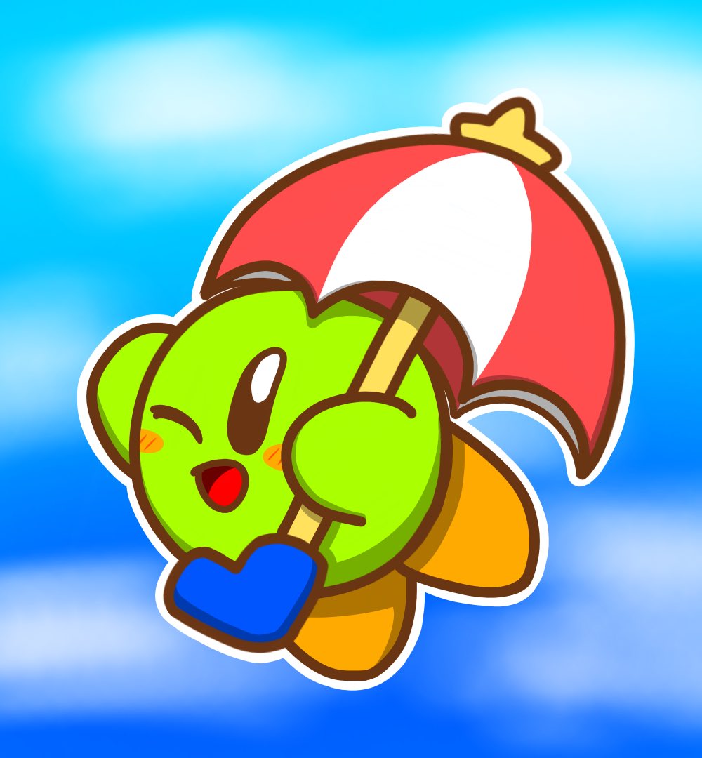 🟢×⛱️ #カービィ #カービィイラスト