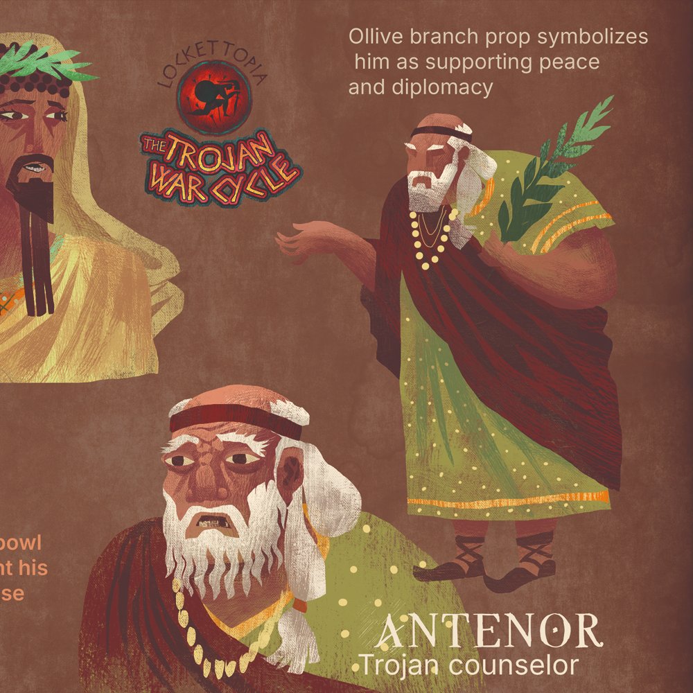 TylerMLockett's tweet photo. ANTENOR, advised returning Helen, urged peace, and was later spared after Troy’s fall.
Kickstarter page: https://t.co/0t9v6qF7VW
#greekmythology #greekgods #pjo #epicthemusical #achilles #odysseus #theiliad #theodyssey #theodysseymovie #iliad #tagamemnon #trojanwar #memnon #pjo https://t.co/C55RQf8wTS