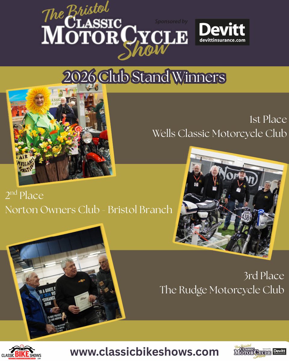 classicbikeshow's tweet photo. WINNERS! Here's our list of winners from the Bristol Classic MotorCycle Show over the weekend π«Ά
#classicbikeshows #motorcycle #motorbike #motorcyclelife #classicmotorcycle #classicbike #motorcycleclub #classicmotorcycles #motorbikelife #classicbikes #motorcycleevent https://t.co/mWlODDn5LT