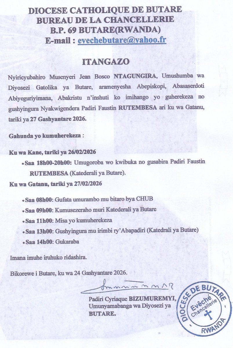 Conférence Episcopale du Rwanda tweet media