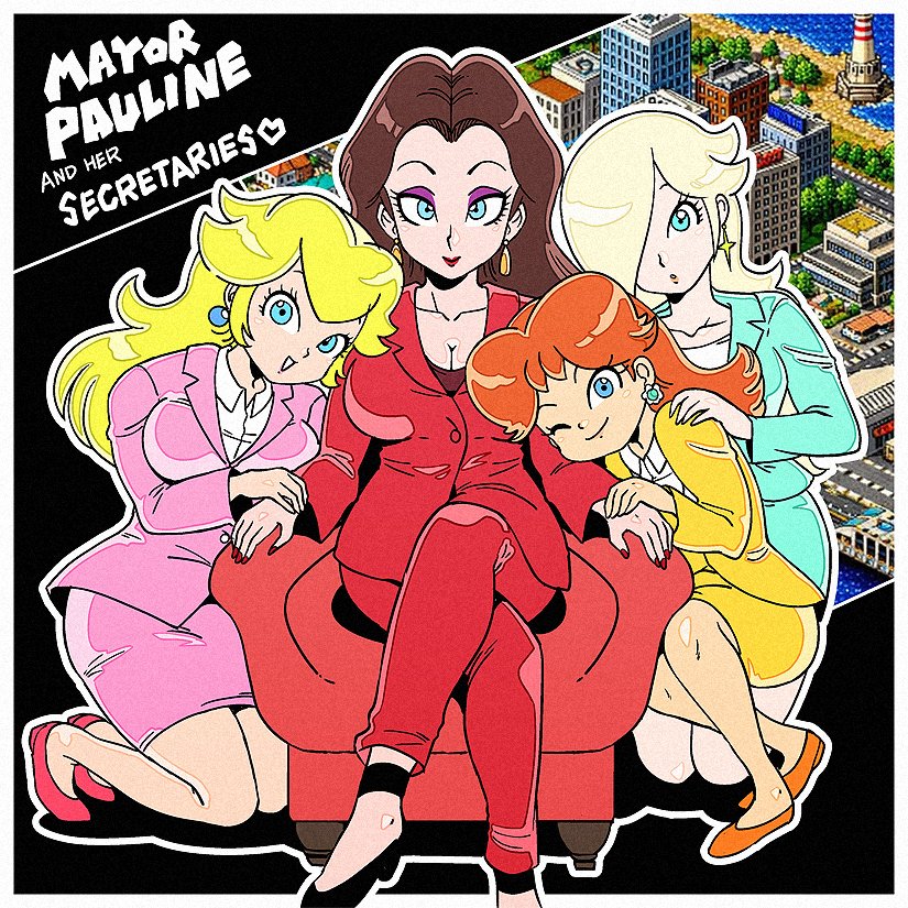 Mayor Pauline and her secretaries💞Daisy Peach Rosalina🌼👑🌟
前に描いたポリーン市長のシムシティネタで、補佐キャラもマリオヒロインだったらいいなーみたいな絵😆