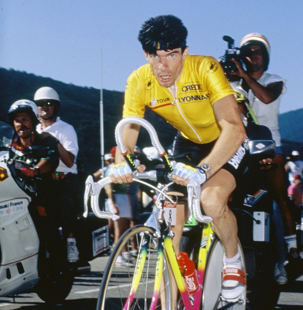 Ronan Pensec was the punk of the peloton. His hair, his clothes, and his love of punk rock set him apart from most 80s and 90s pros, but he was good. He’s best remembered for a spirited defence of the yellow jersey that ultimately helped his team-mate Greg Lemond win the 1990