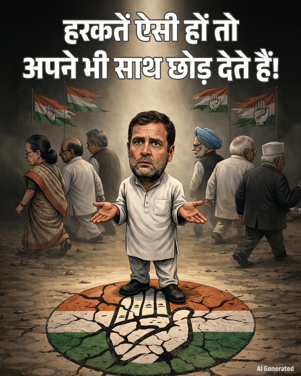 shyamagrawalcs's tweet photo. राहुल गांधी की राजनीति अब अकेलेपन की राह पर है...

जब नेतृत्व दिशा खो देता है, तो समर्थन भी धीरे-धीरे साथ छोड़ देता है।

#CompromisedCongress @BJP4Rajasthan https://t.co/FHwmmhesVD
