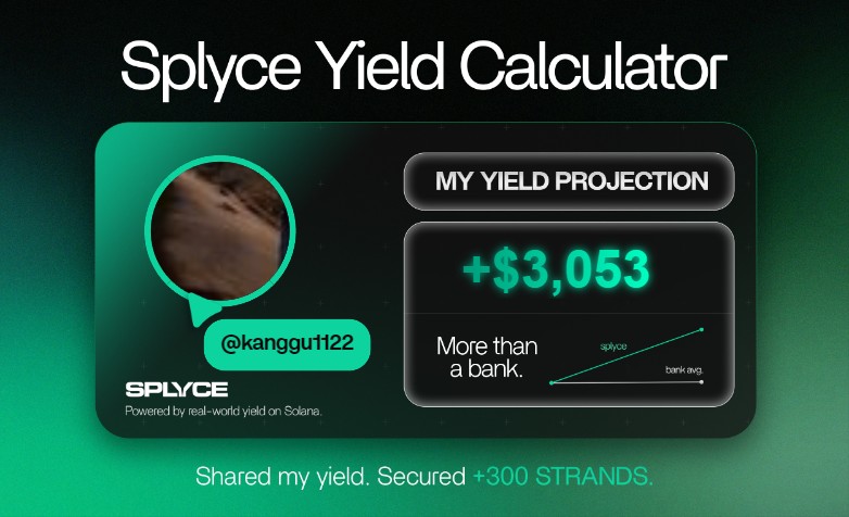 Just tested the real-world yield calculator from <a href="/SplyceFi/">Splyce Finance</a>.

My numbers came out +2,928.23% higher than leaving it in a bank.

Check yours: solana.splyce.finance/calculator?ref…