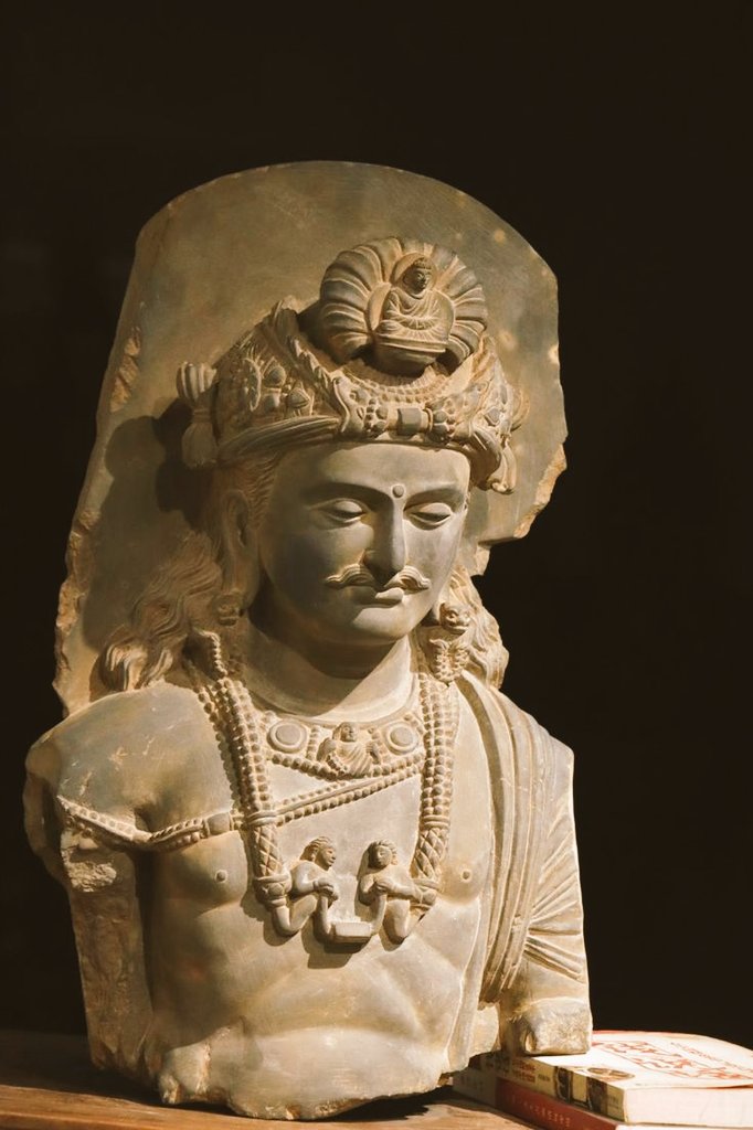 Bodhisattva with unique and magnificent ornaments.

Ancient region of Gandhara,
1st-3rd century CE,
Kushan Era.