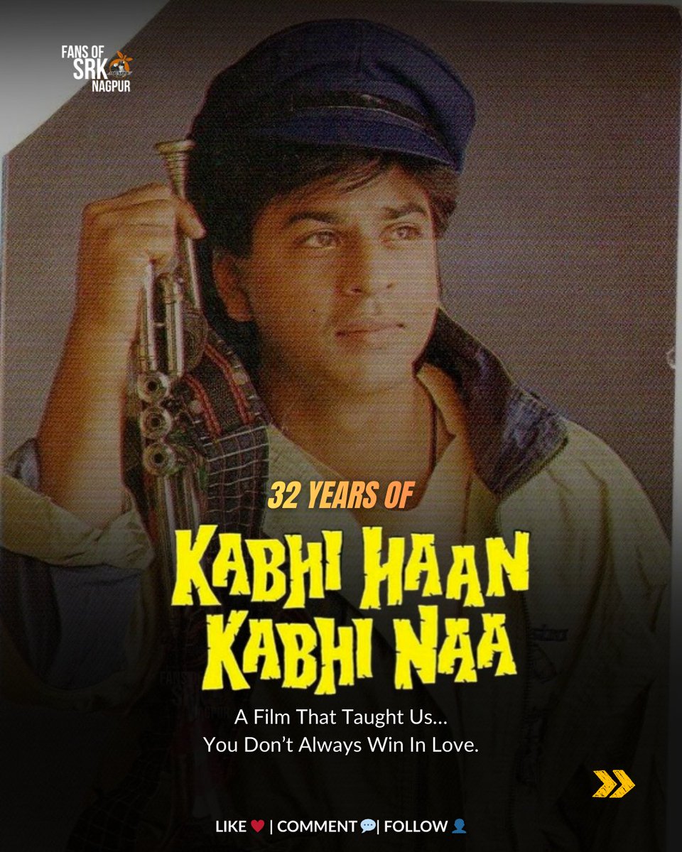 Fansofsrknagpur's tweet photo. 32 years of loving, losing… and growing. ❤️
Kabhi Haan Kabhi Naa taught us that not every hero wins the girl —
sometimes, he wins maturity.
One of the most honest performances by Shah Rukh Khan ✨

#SRK #ShahRukhKhan #KING 
#32YearsOfKabhiHaanKabhiNaa https://t.co/8qhBFxicJq