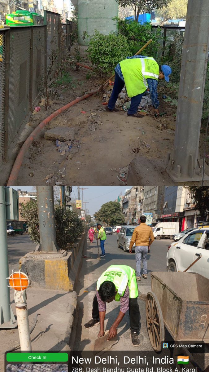 kbzdc's tweet image. Special cleaning drive carried out for clearing of side verges and central verges to ensure cleaner roads and better visibility for commuters. 

Team of MCD  remains committed towards maintaining cleanliness and road safety across the zone.

#SwachhDelhi #CleanStreets #MCDAction