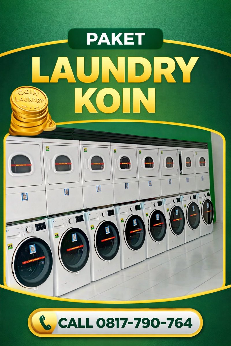 SolusiLaundrySn's tweet photo. "Bisnis laundry koin = cuan tanpa ribet! 🚀 Modal terjangkau, sistem self-service, cocok di kos &amp; apartemen. Saatnya jadi

#LaundryKoin #UsahaLaundryModern;#BisnisLaundryKoin;#PaketUsahaLaundry;#LaundrySelfService https://t.co/qq0T2X1TtD