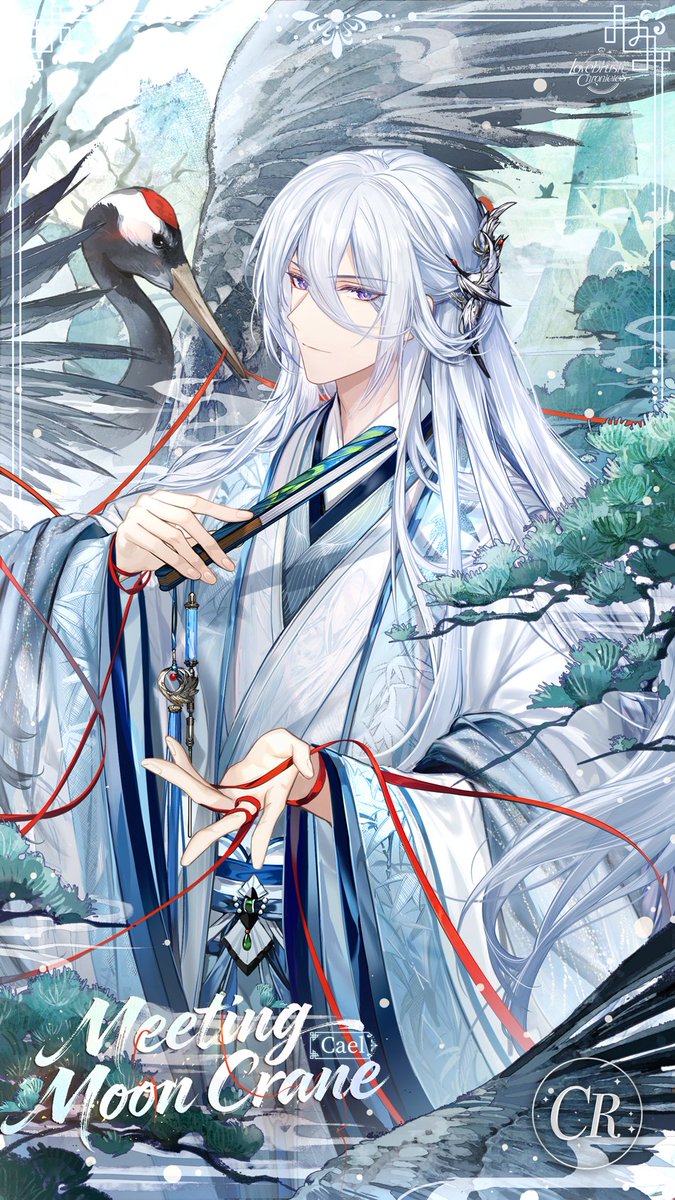 LBChronicles_EN's tweet photo. #BoundbyFatesString

🎋 Cael CR - Meeting Moon Crane 🎋
"Soul to soul, we meet... Love blossoms in tender depths."

From March 2 to March 15, the [Bound By Fate's String] event will be available. Participate to obtain Cael CR [Meeting Moon Crane], a dynamic Illustra featuring exclusive touch interactions and two Whispers.

#LovebrushChronicles #Cael