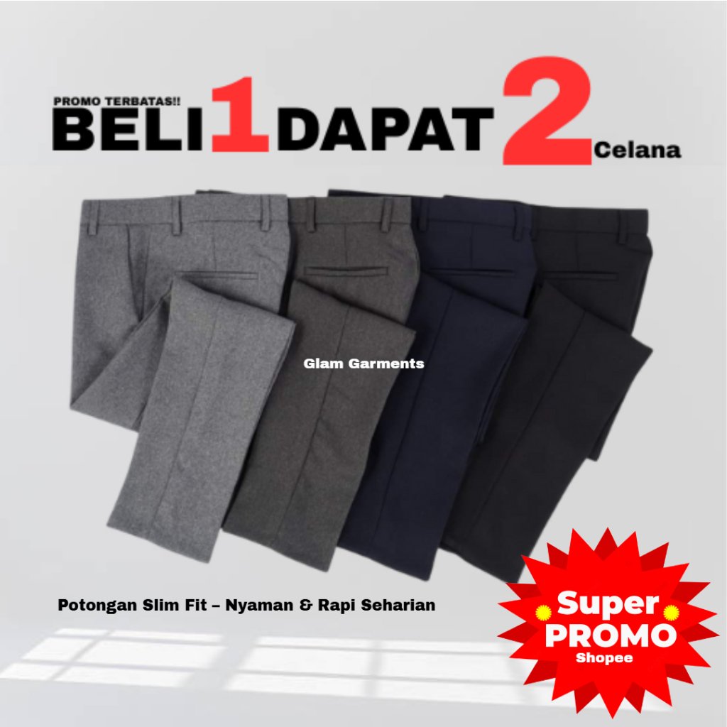 naylissea's tweet photo. BELI 1 DAPAT 2 Celana Formal Pria Slimfit Kantor – Bahan Semi Wool Adem &amp; Elegan dengan harga Rp116.399 https://t.co/sLCWjmMnlw

#SpillRacunShopee #RacunShopee #ViralDiShopeeVideo #ShopeeFashionHaul  #RamadhanShopeeLook https://t.co/iA5T1PsVrk