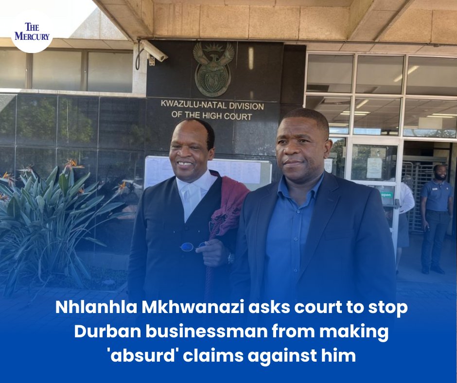 TheMercurySA's tweet image. KZN Police Commissioner Nhlanhla Mkhwanazi has taken Durban businessman Calvin Mathibeli to court, seeking to stop what he calls “absurd” and defamatory claims against him. 

Read more: themercury.co.za/news/2026-02-2…

#Durban #SouthAfrica #CourtCase #NhlanhlaMkhwanazi #LegalNews