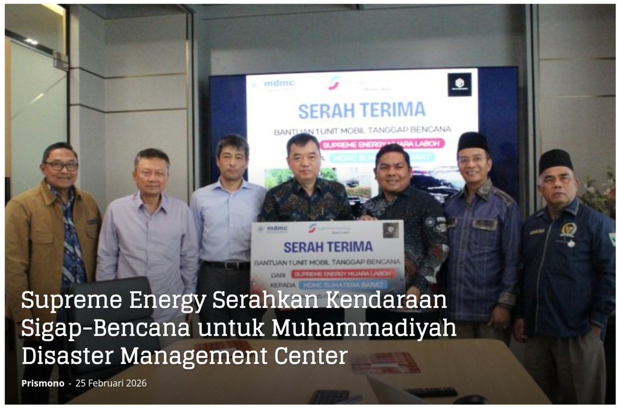 Kendaraan ini untuk mendukung penguatan kapasitas respon kebencanaan serta percepatan pemulihan masyarakat 

#supremeenergy #panasbumi #muhammadiyah #mdmc #kendaraan #sigapbencana #bantuan #serahterima #petrominer 

petrominer.com/supreme-energy…