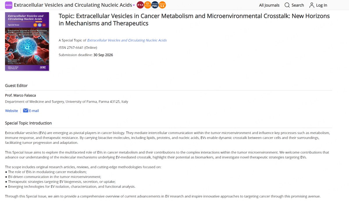 Extracellular Vesicles & Circulating Nucleic Acids tweet media