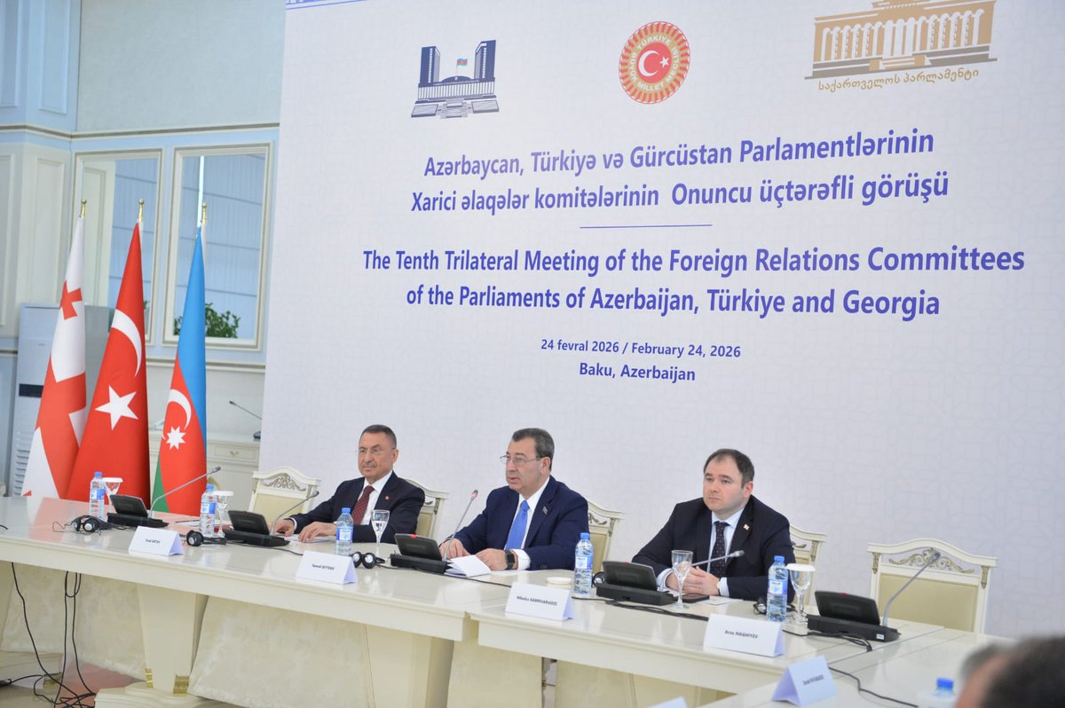 Samkharadze79's tweet photo. 10th annual session of Foreign Relations Committees of 🇬🇪🇦🇿🇹🇷 was held in Baku. We discussed strategic projects that bind us together&amp;new initiatives that would enhance strategic partnership between the three countries. We agreed to continue supporting each other at int'l fora. https://t.co/QWrI5SkQlm